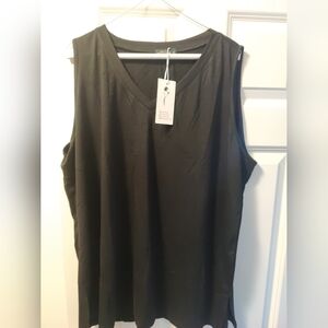 Black 3XL OFEEFAN Womens Tank Tops Sleeveless V Neck Loose Fit Summer